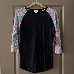 LuLaRoe Black and Floral Randy T-Shirt
